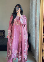 Tehzeeb Libas DUSTY ROSE ELEGANCE EMBROIDERED Women 3pcs