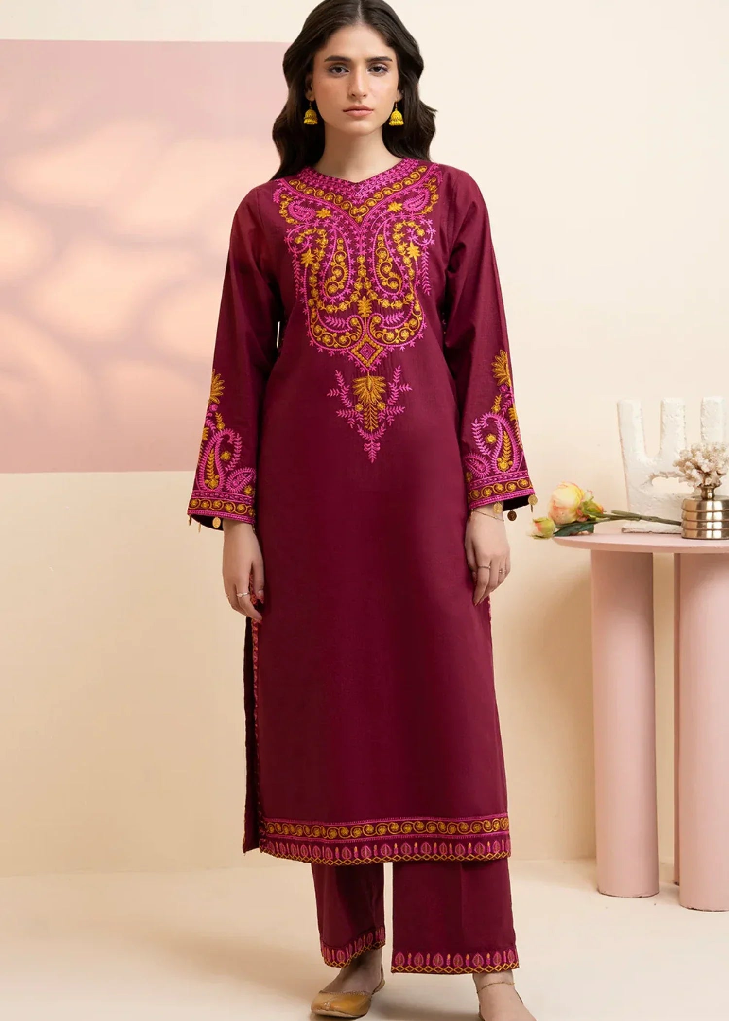 Zellbury WPW2423364 Maroon Women 2pcs