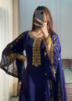 Ayesha B navyblue (shahbano) Women 3pcs