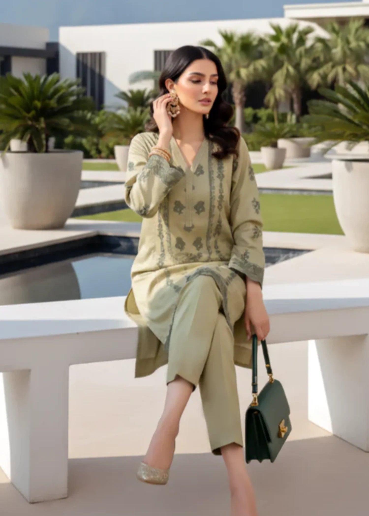 Lakhany Ready to wear Embroidered Shirt & Trouser Women 2pcs