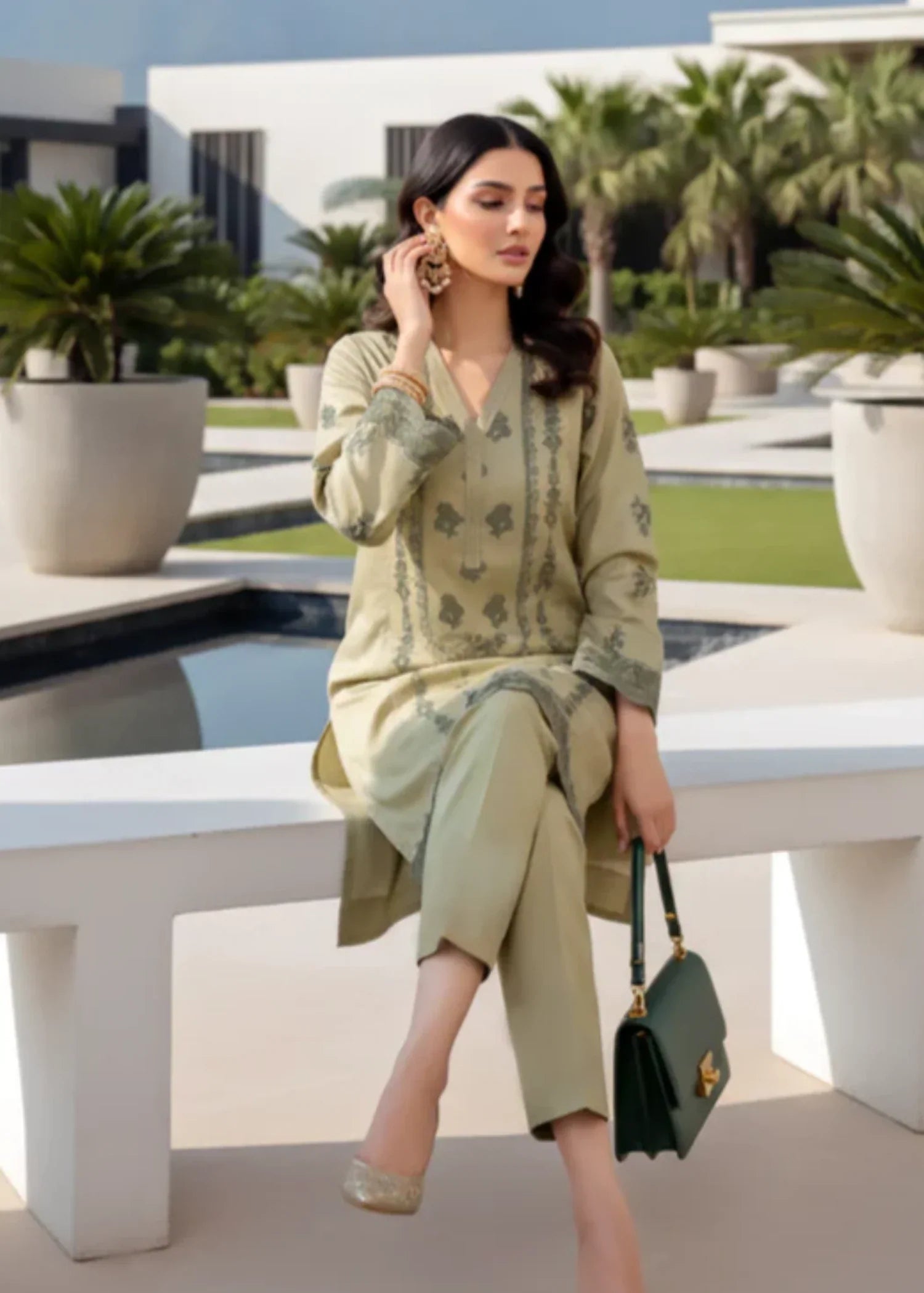Lakhany Ready to wear Embroidered Shirt & Trouser Women 2pcs