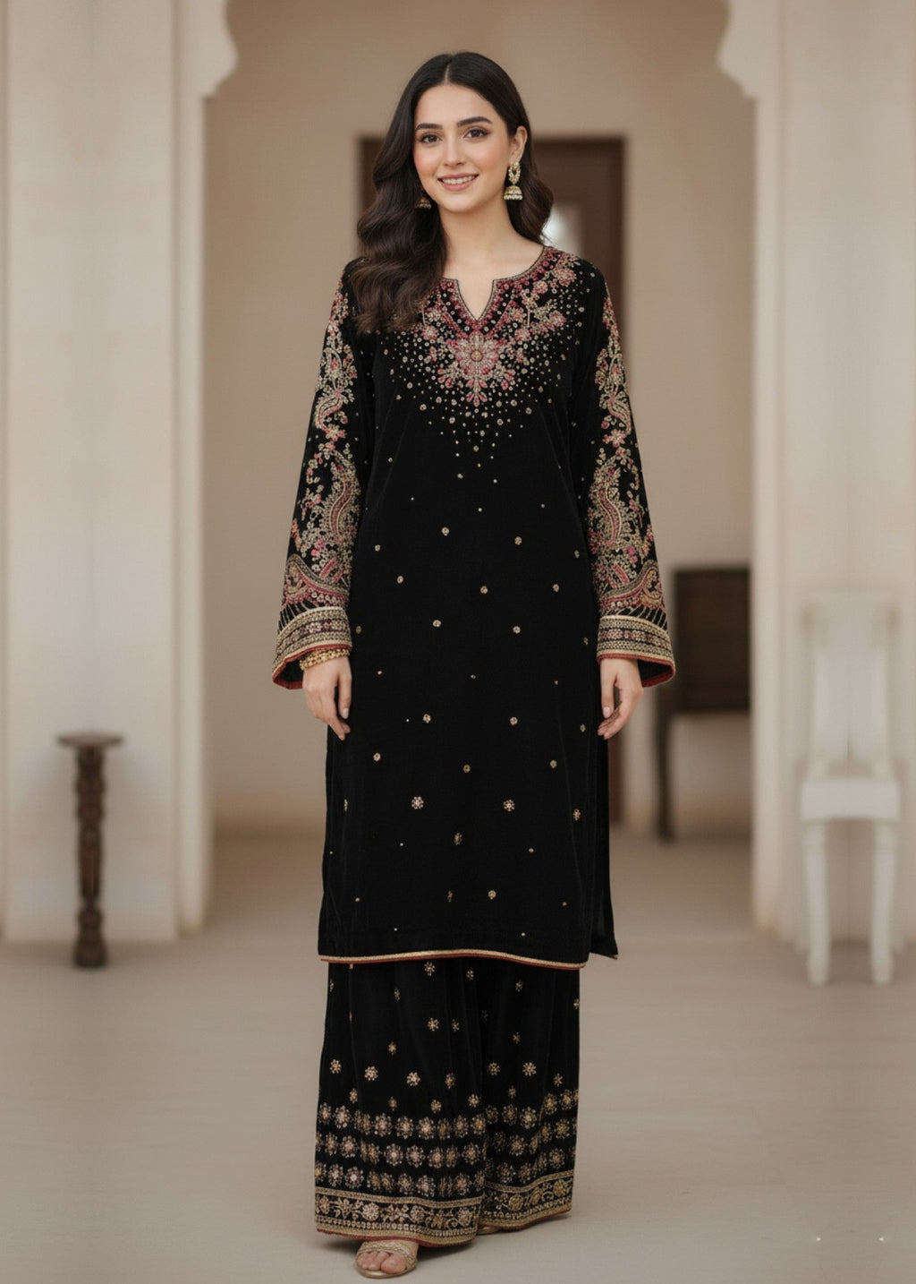 Diara Couture RAMEEN V 02 BLACK Women 3pcs