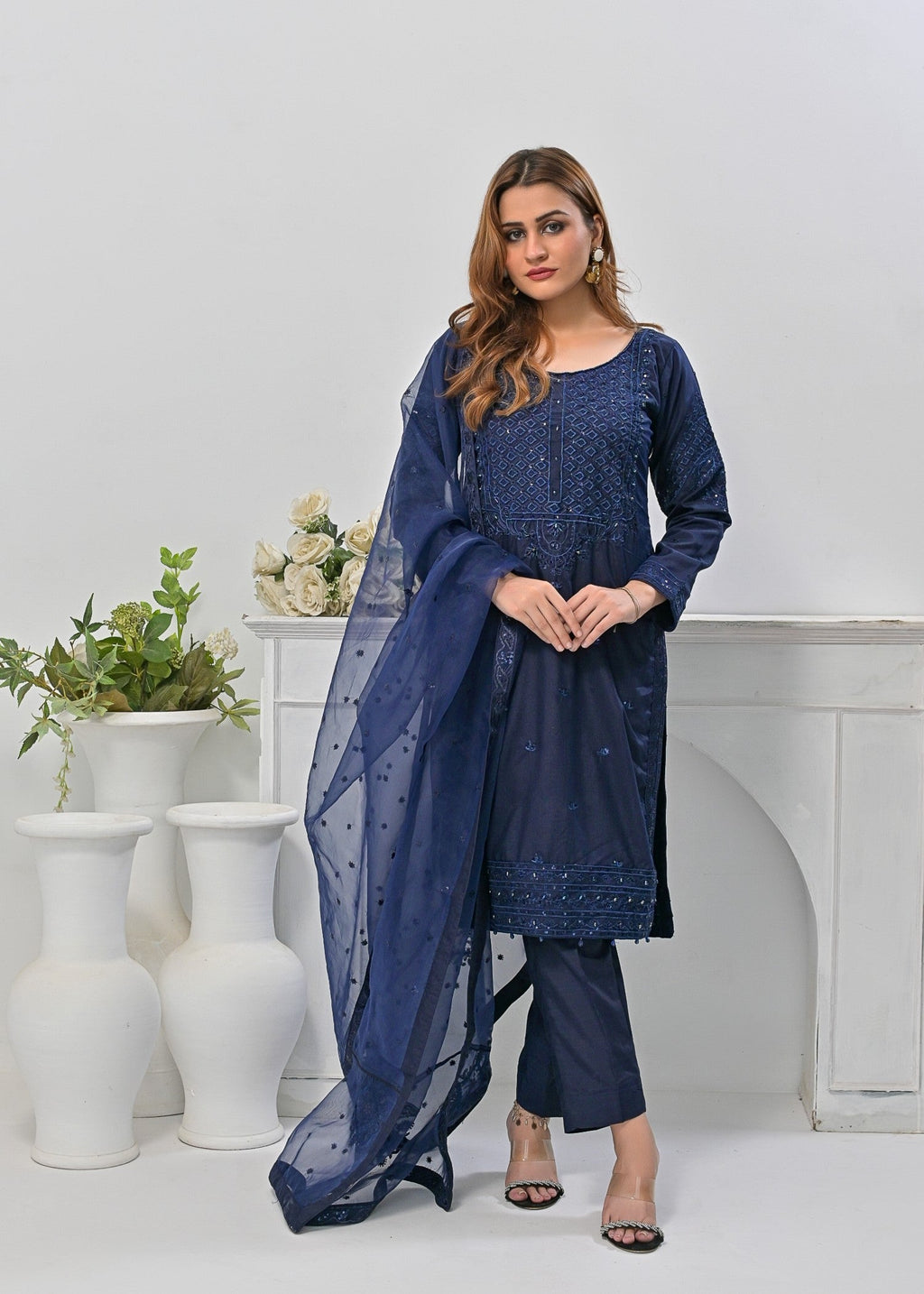 Qasim Anwer By Chandni Bridals ALIZEH (NAVY BLUE) Women 3pcs