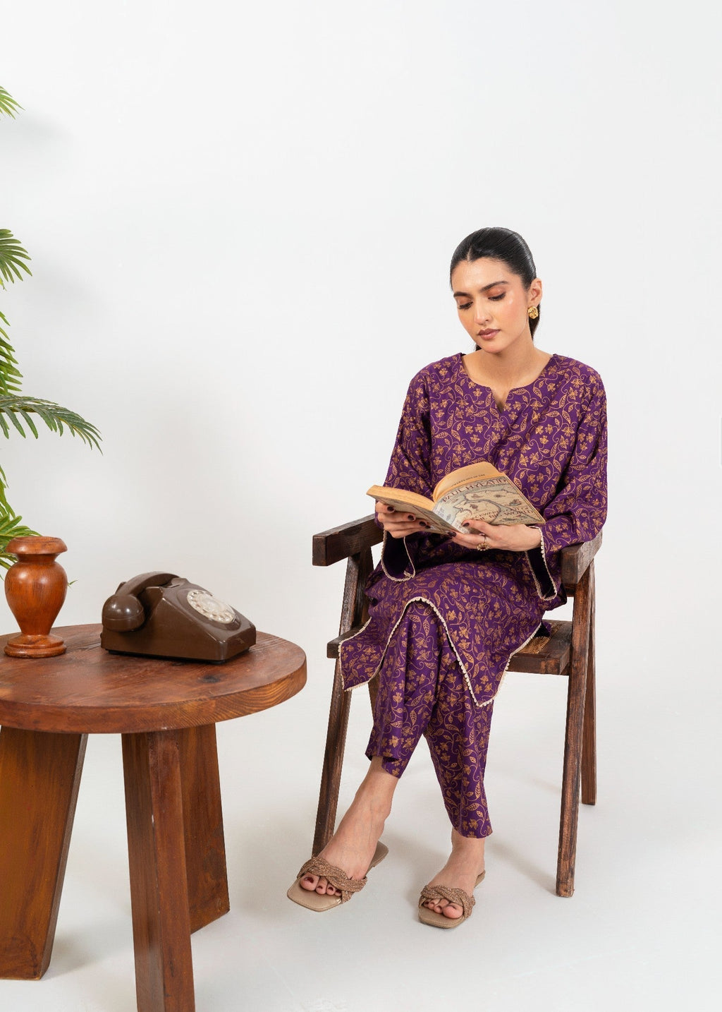 Stylish Collection LEAF PURPLE Women 2pcs