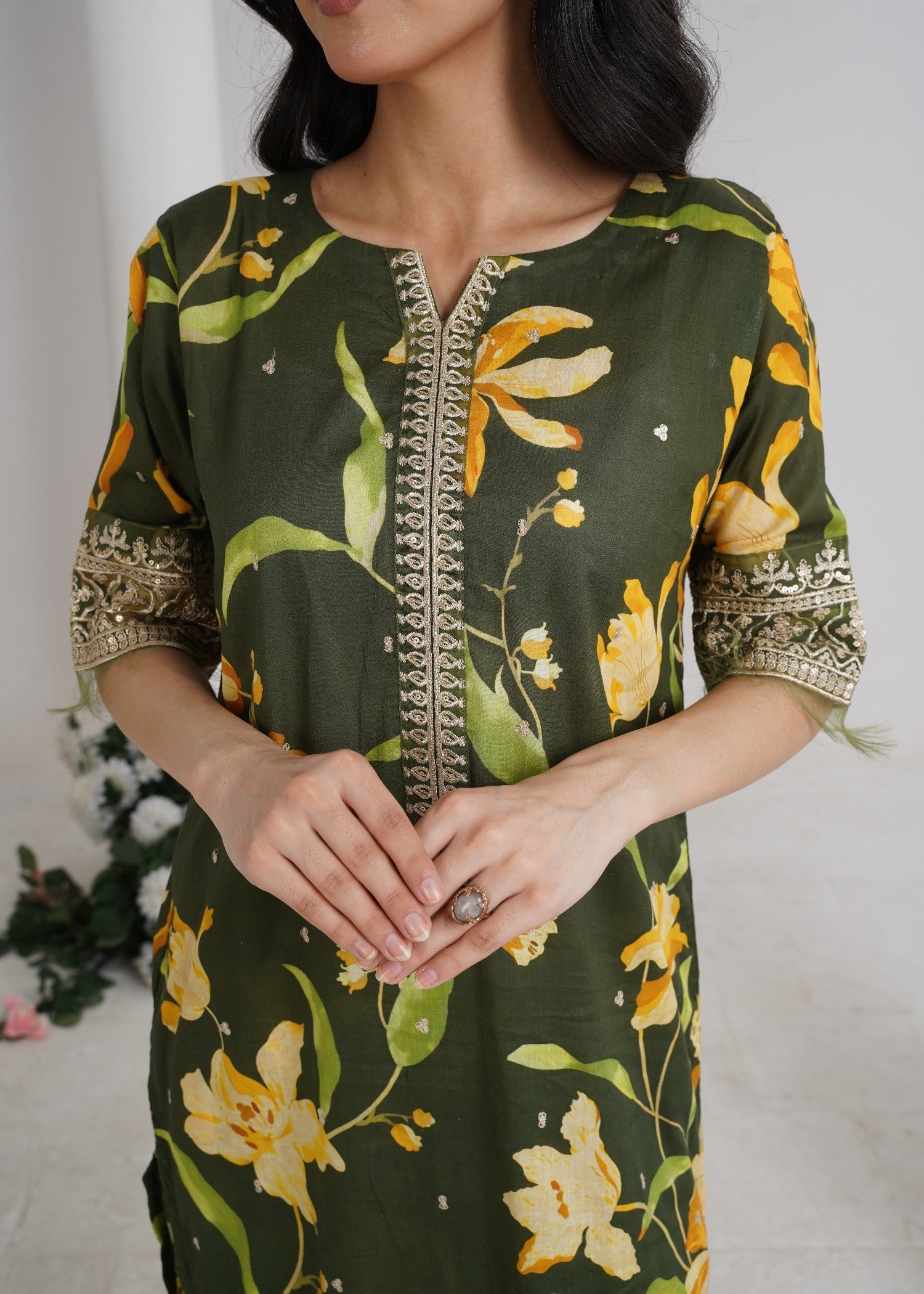 Naqash Olive Bloom Women 2pcs