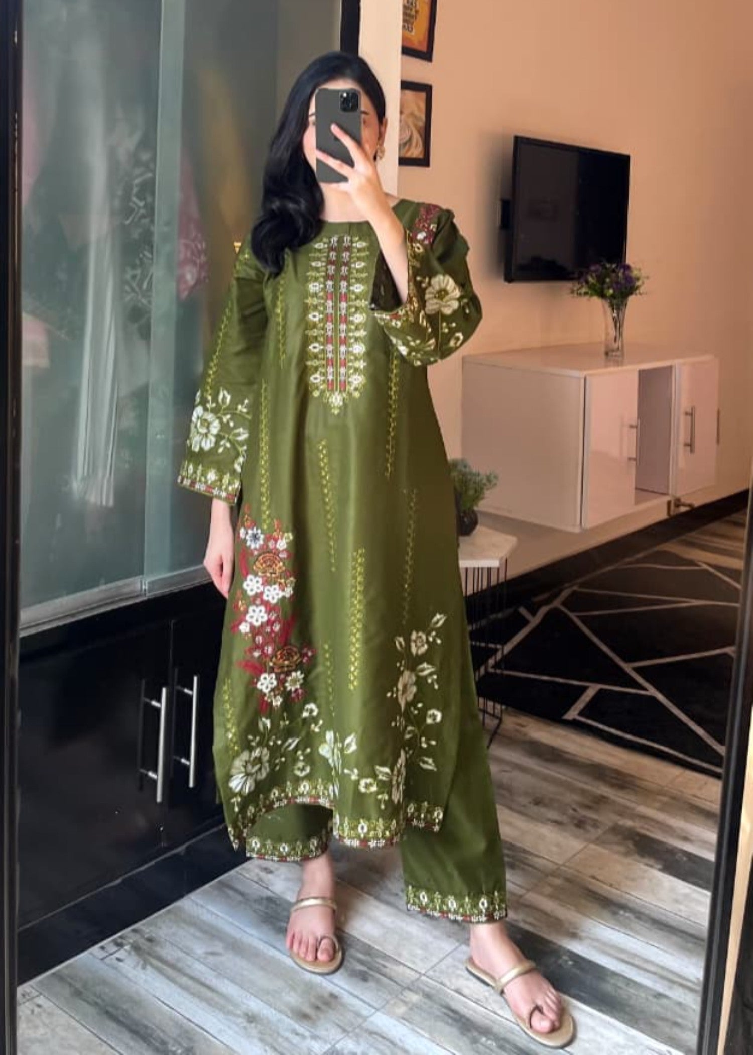 Tehzeeb Libas MEHROON BLOOM EMBROIDERED Women 2pcs