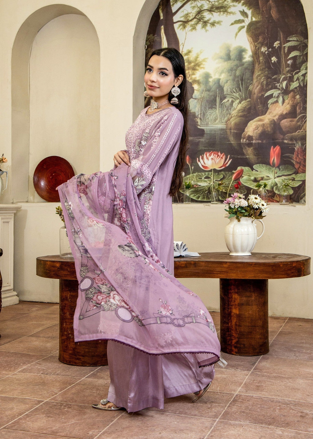 Pehnawa By Bin Akram’s Lilac Radiance Pret | Chiffon Kurta Set Women 3pcs