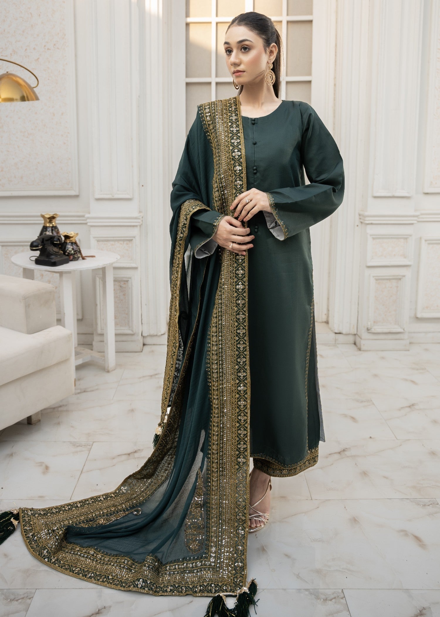 Maharani Official Green Mystique | Women 3pcs