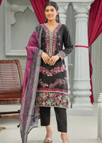 Designer Rack cotton black embraided Women 3pcs