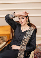 Alyssa BLACK RAWSILK SUIT ALL306 Women 3pcs