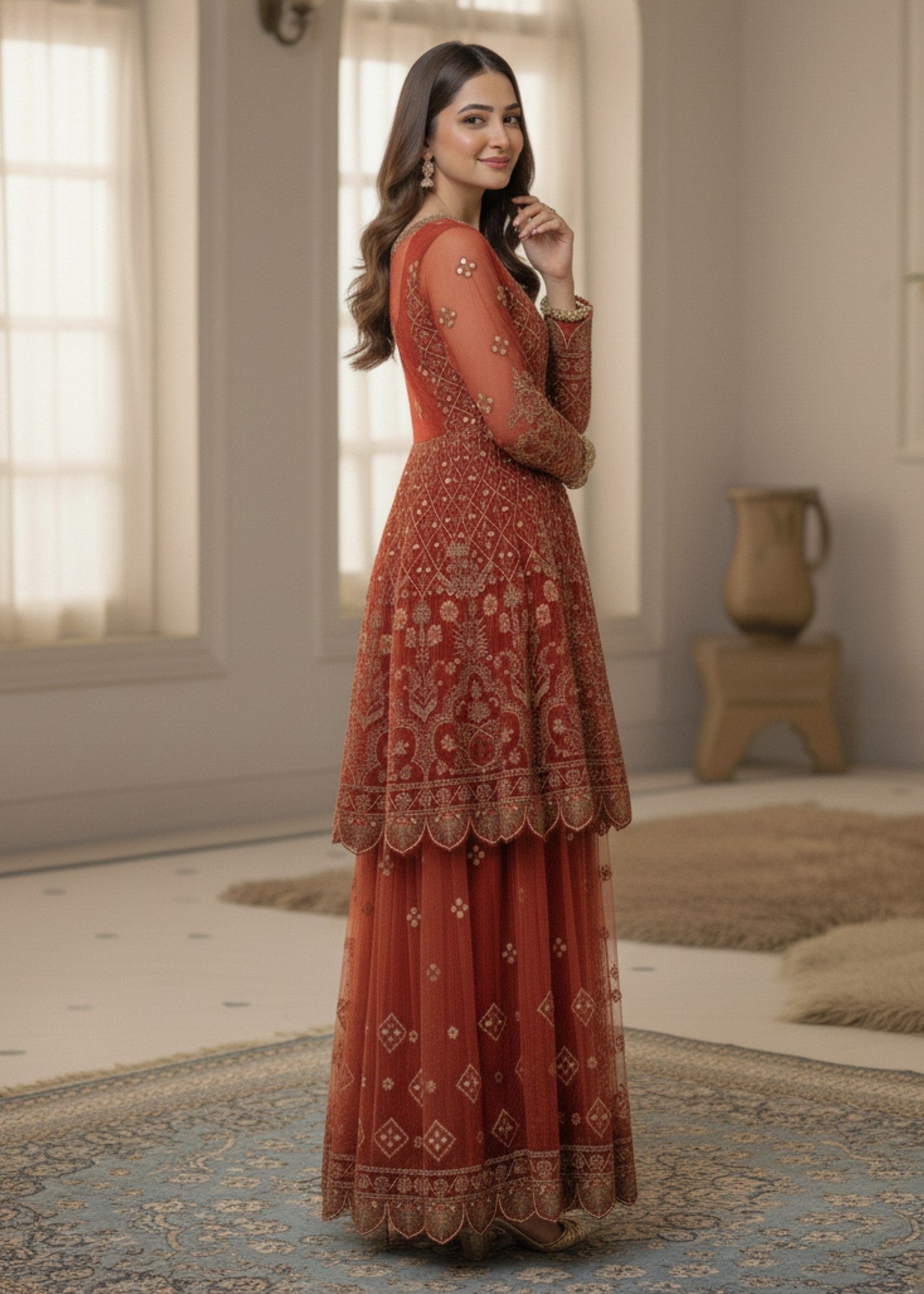 Diara Couture SEHRISH DA 01 RUST Women 3pcs