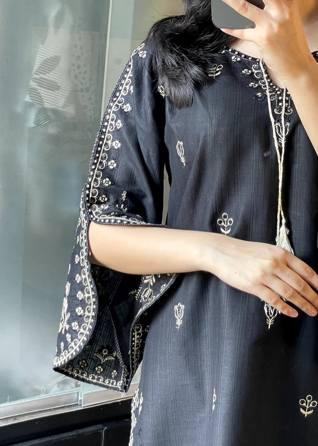 Tehzeeb Libas ZUNAIRA BLACK Women 2pcs