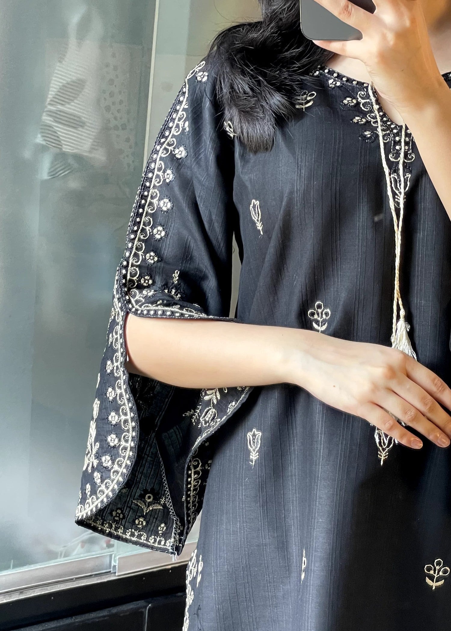 Tehzeeb Libas ZUNAIRA BLACK Women 2pcs