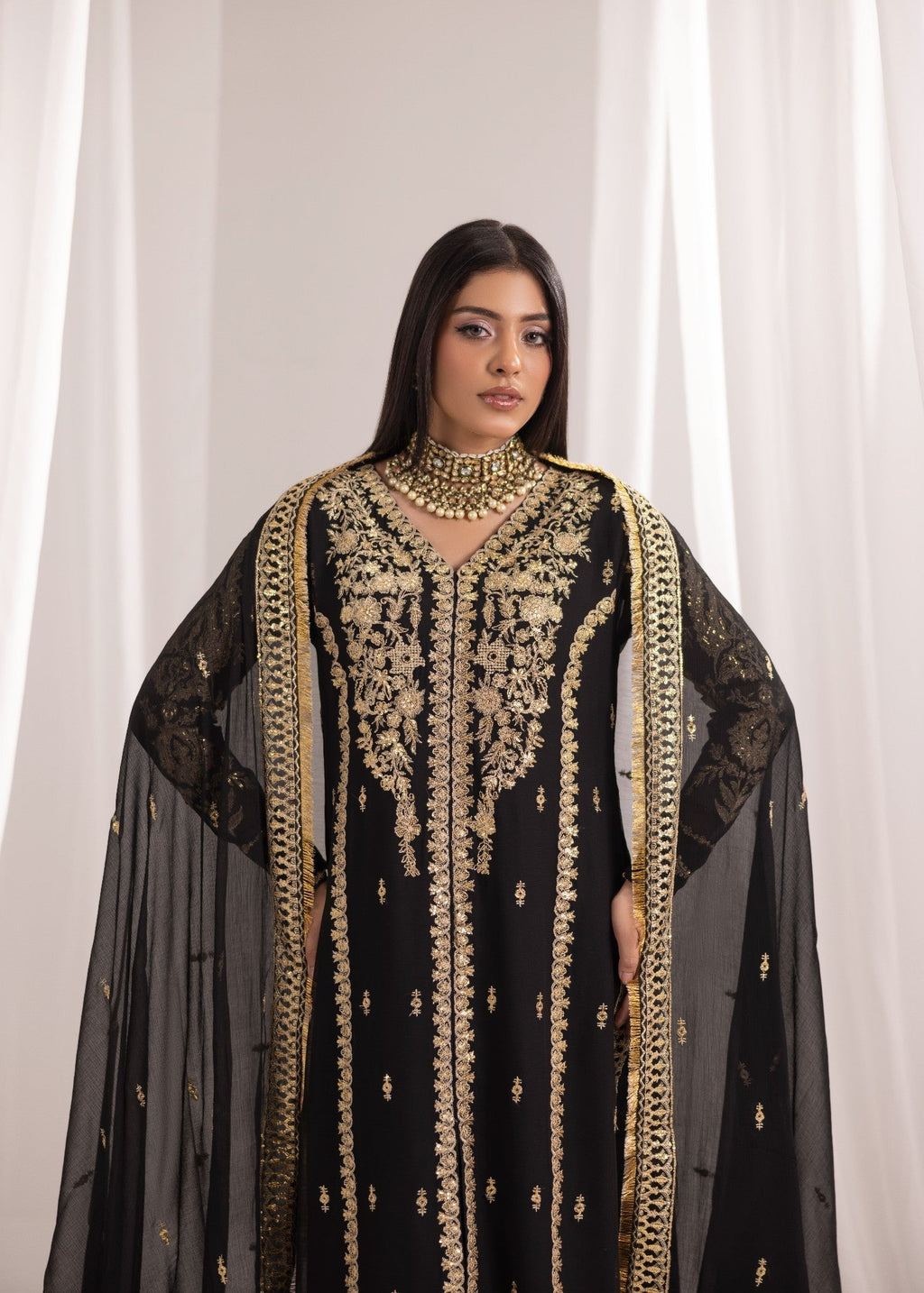 Alyssa BLACK PISHWAS ALL901 Women 3pcs