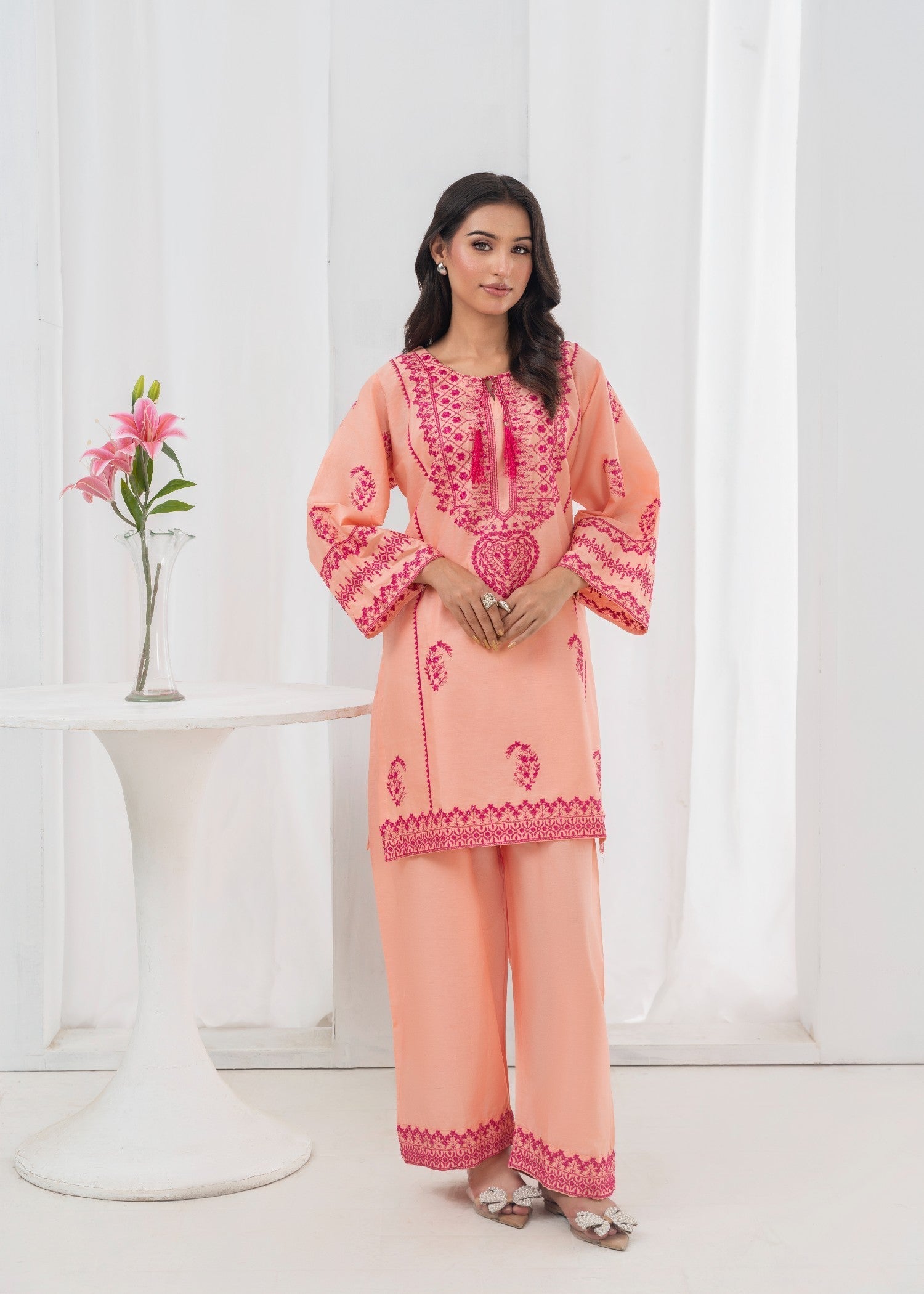 Stylish Collection JUGNU PEACH (FARSHI SHAKWAR) Women 2pcs