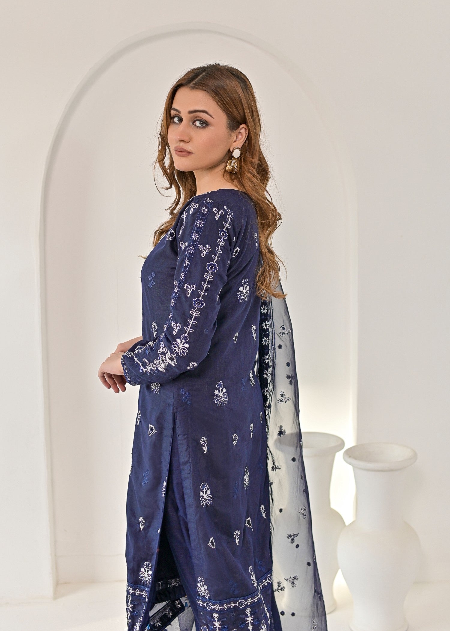 Qasim Anwer By Chandni Bridals LEILA (NAVY BLUE) Women 3pcs