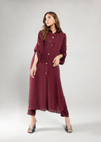 Peach Republic Elegant Buttoned Dress 02 Women 2pcs
