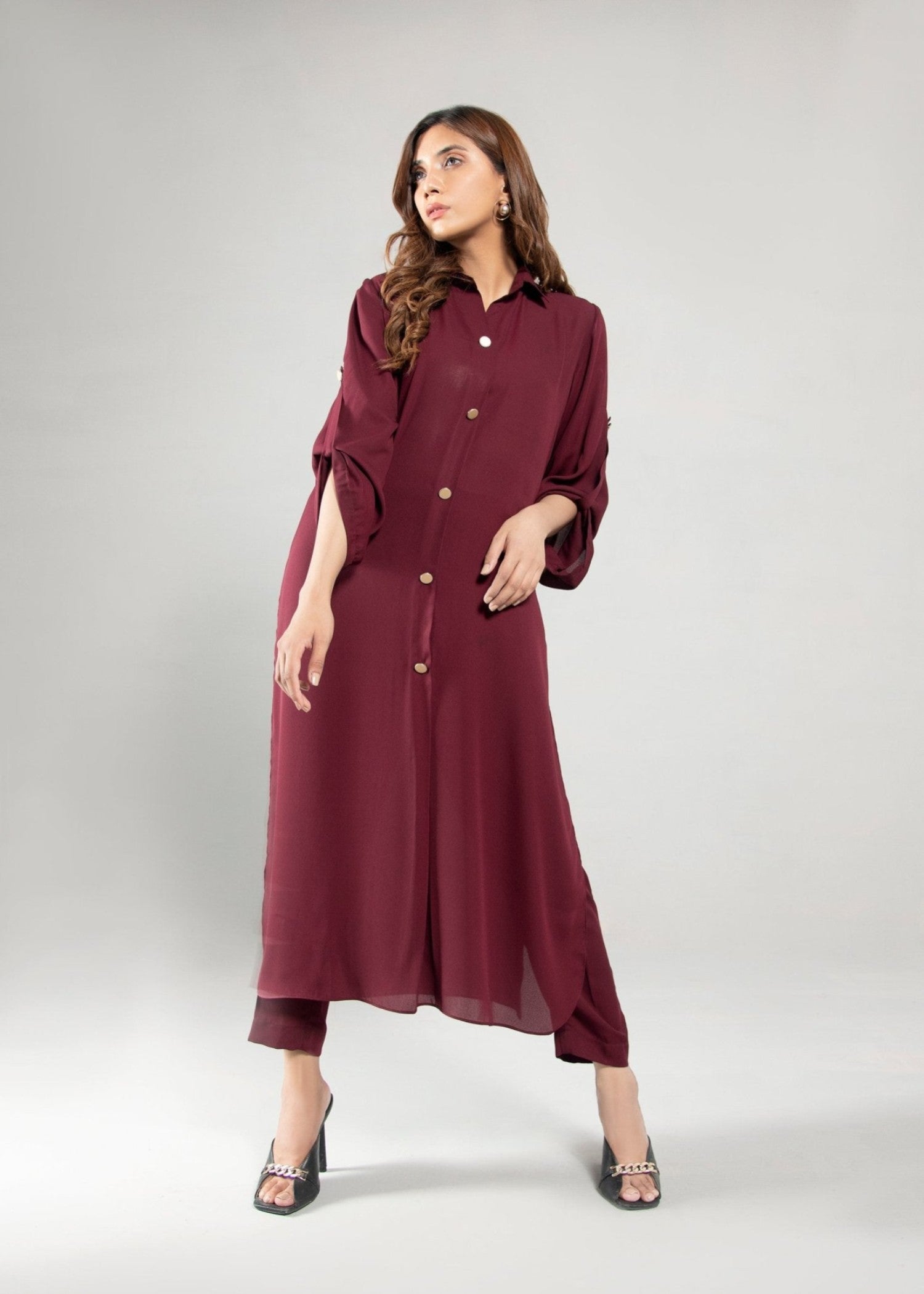 Peach Republic Elegant Buttoned Dress 02 Women 2pcs