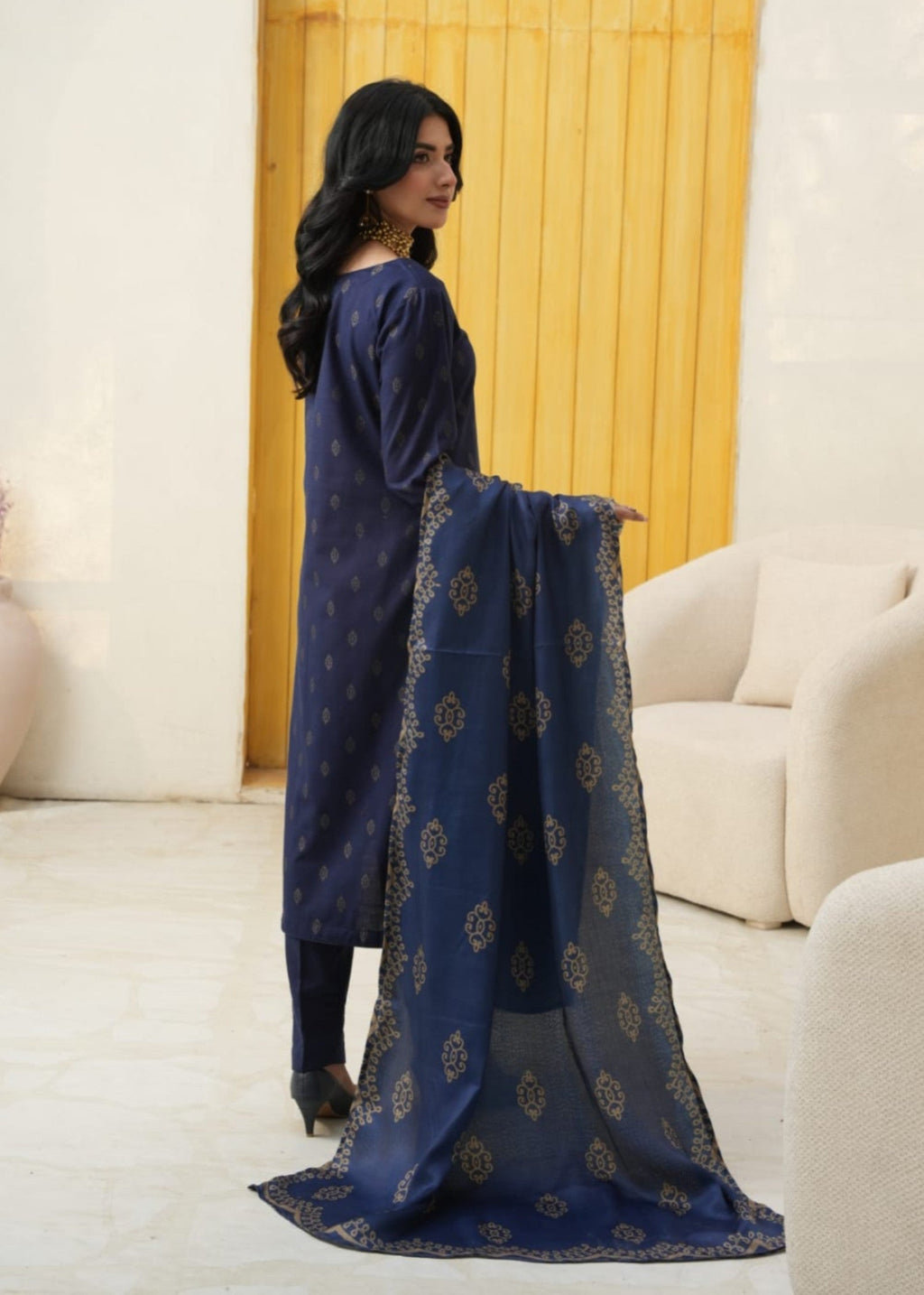 Designer Rack khadar jaccard blue Women 3pcs