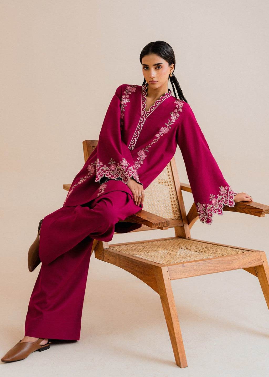 Kiara Nexia– Embroidered Co ords Khaddar Set Women 2pcs