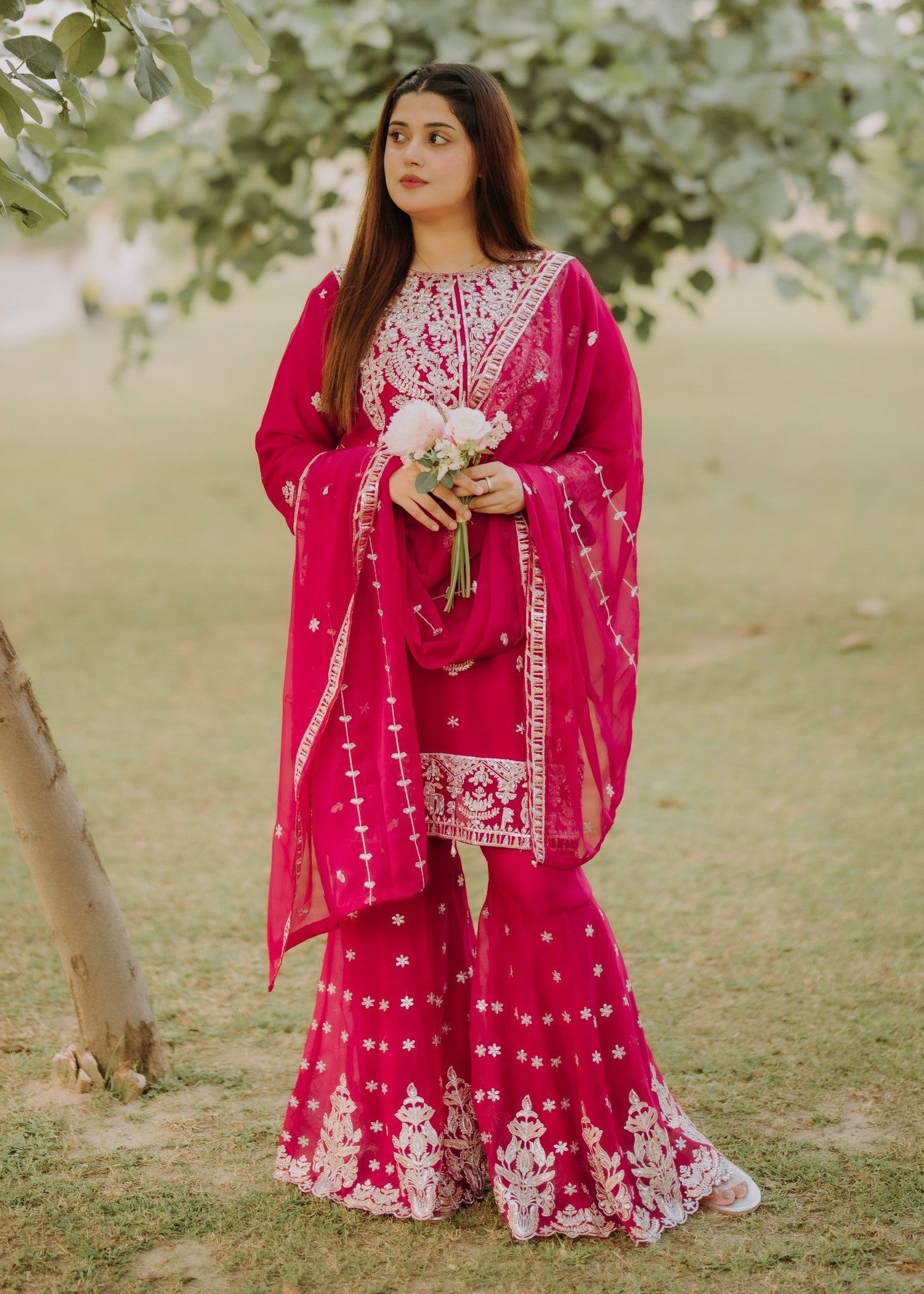 Four Season Boutique DIL NASHEEN HOTPINK Women 3pcs