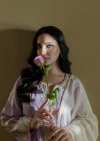 Azulie Lavender Embroidered Kurta by Women 1pcs