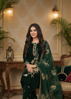 MMG Garments MAHARANI| VELVET EMB KURTA SET MMG 001 Women 3pcs