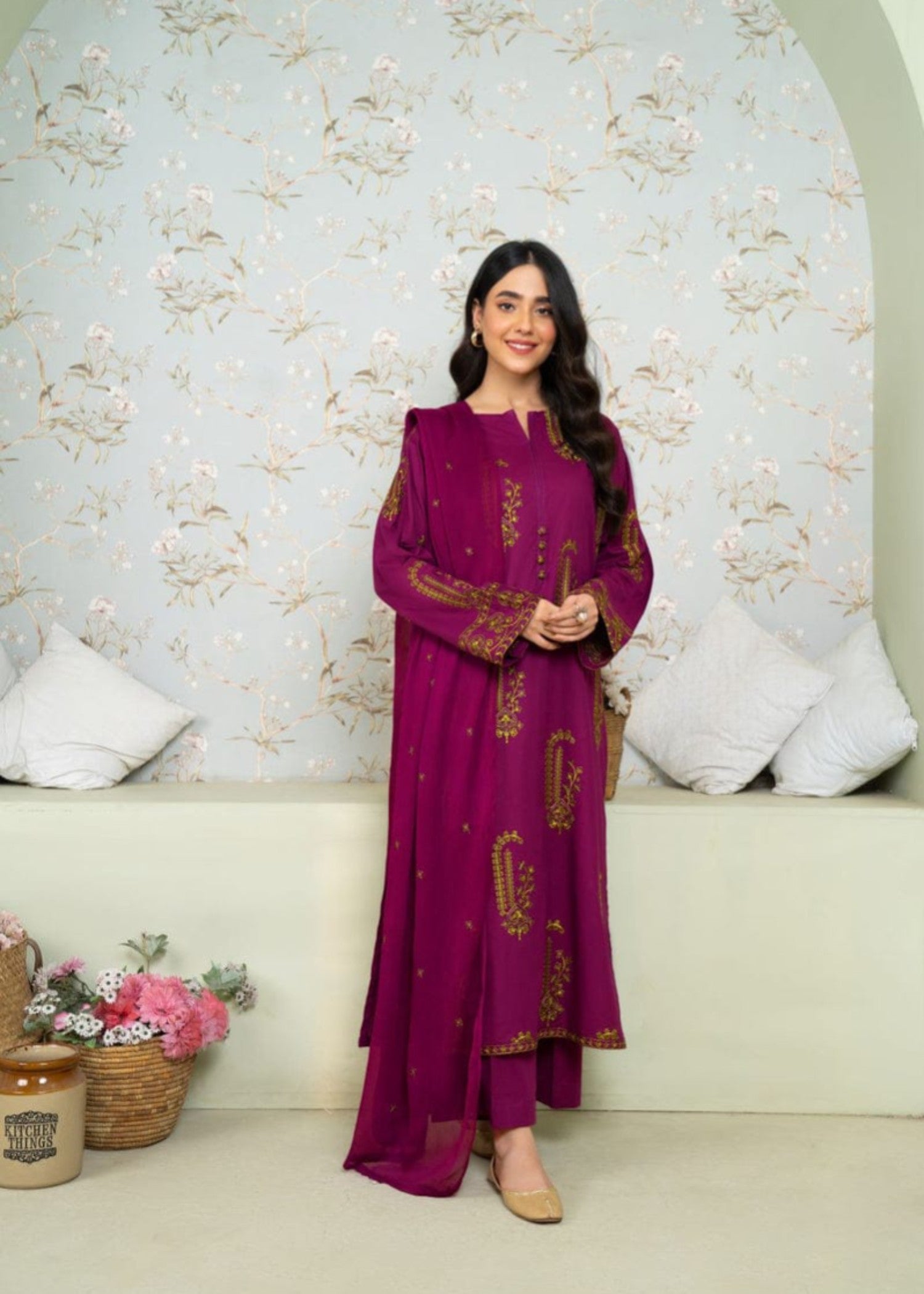 Shehroz Fashion AMBER BLOOM LAWN EMBROIDERY SUIT Women 2pcs