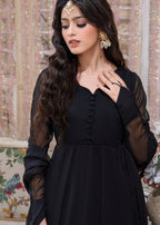 Rosyribbons Jet Black Frock Women 2pcs