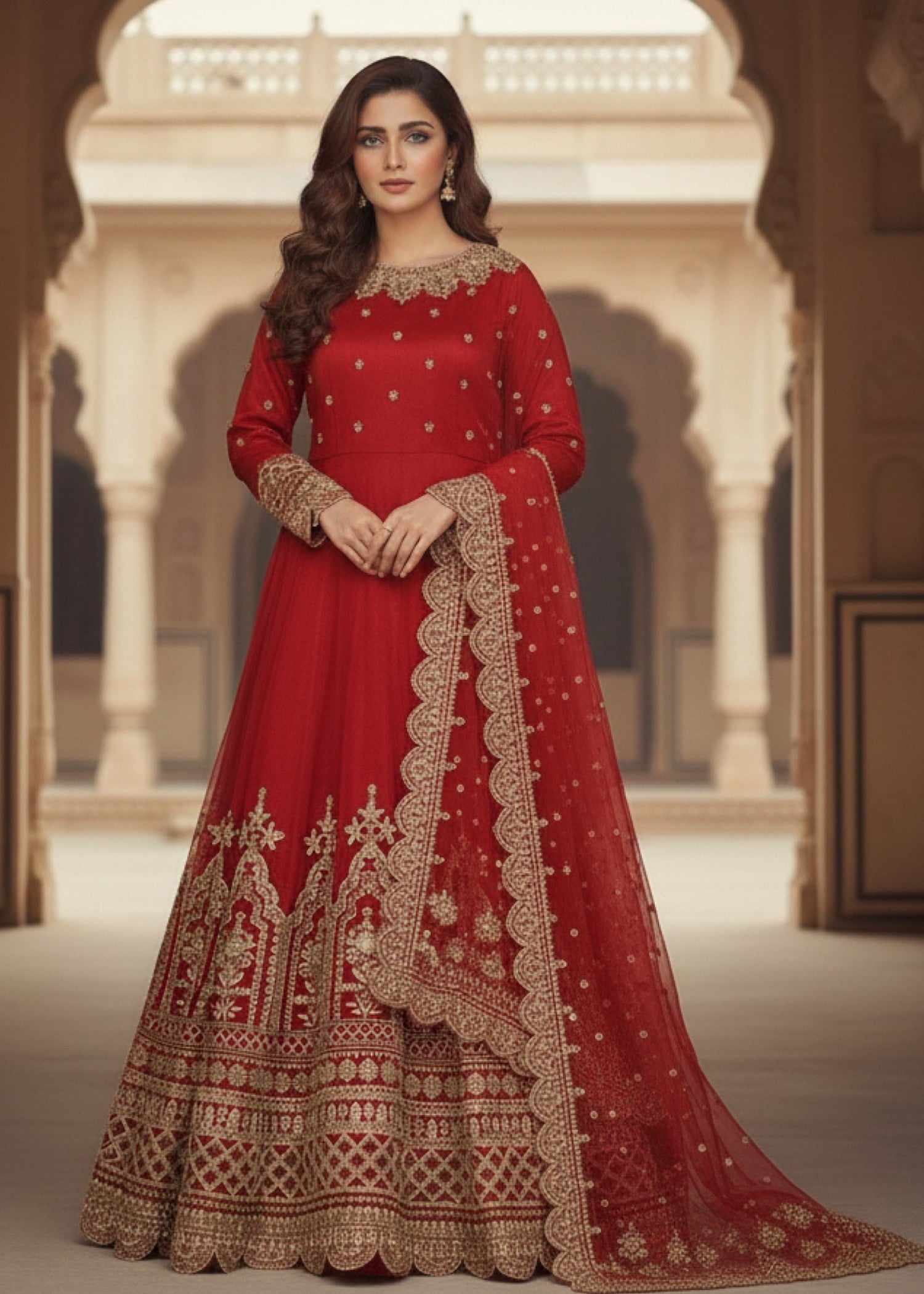 Diara Couture ZOHRA DF 24 TOMATO RED Women 3pcs