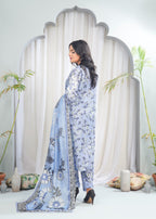 Dareechay Light Grey Print Suit FOP35 Women 3pcs