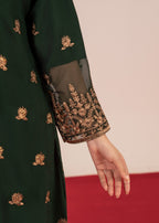 Four Season Boutique YUMNA PLAZZO BOTTLE GREEN Women 3pcs