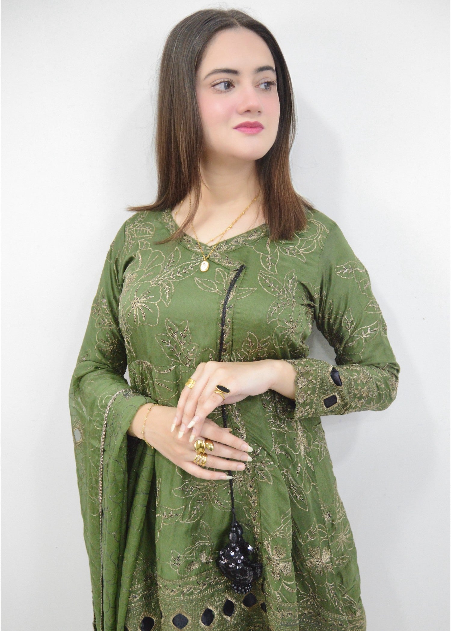 MMG Garments MEHRUNNISA| CHIFFON BACKTAIL EMBROIDERED FROCK MMG 1006 Women 3pcs