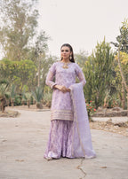 Maira Fashion Lilac Silk Plazo Set 75 Women 3pcs