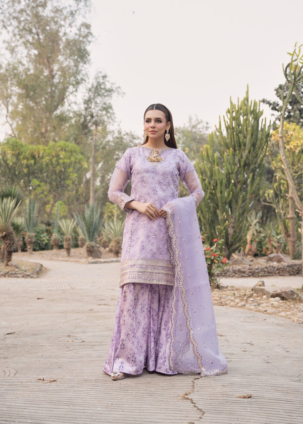 Maira Fashion Lilac Silk Plazo Set 75 Women 3pcs