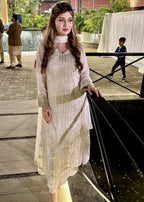 Rang-e-Haya Hania Amir Hoor / White Silver 1 Women 4pcs