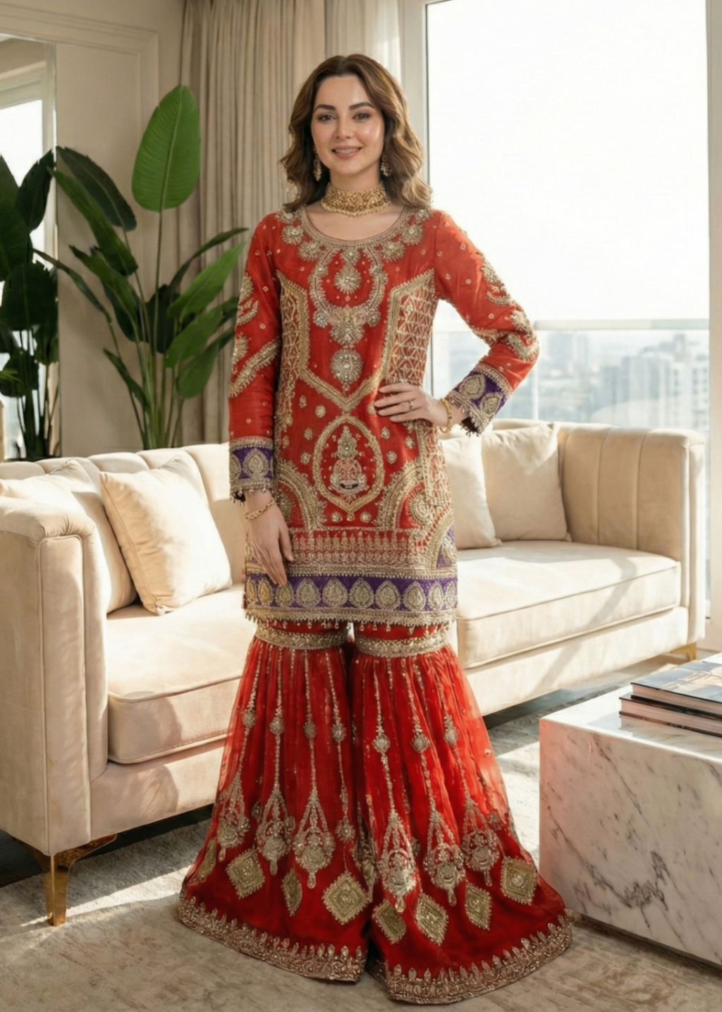 Diara Couture ZONAISHA UA 01 RED Women 3pcs