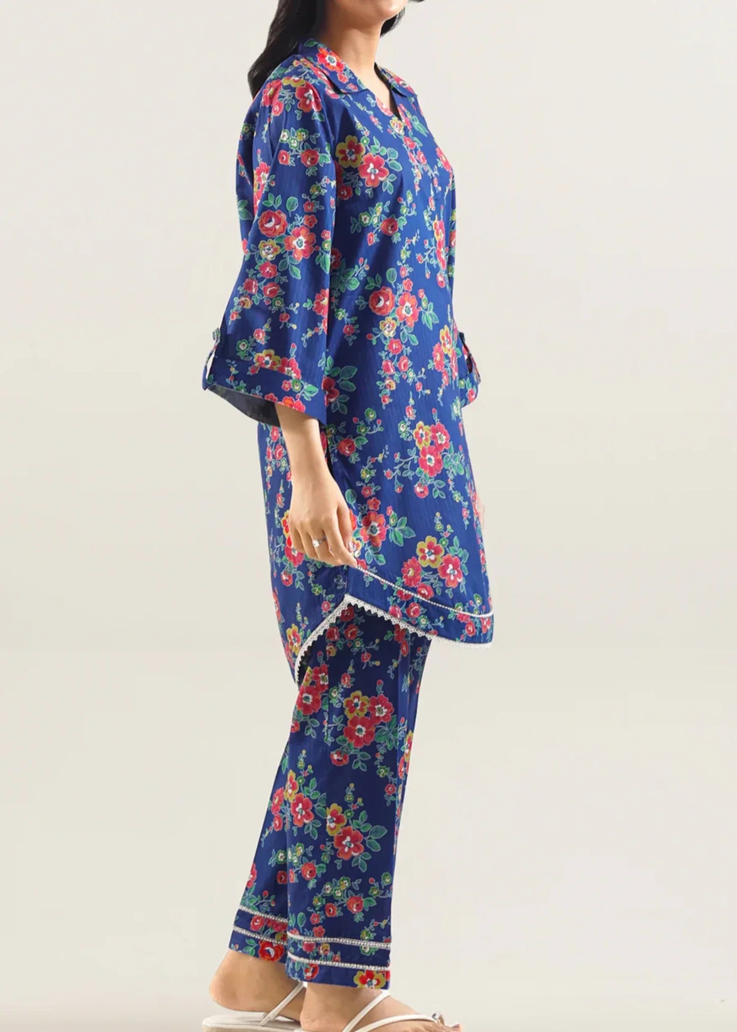 Saya Printed Strip Lawn Stitched (Shirt/Trouser) WP2P 2323 Women 2pcs