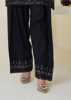 The Turkish Wear Black Embroireded Farshi Shalwar Women 1pcs