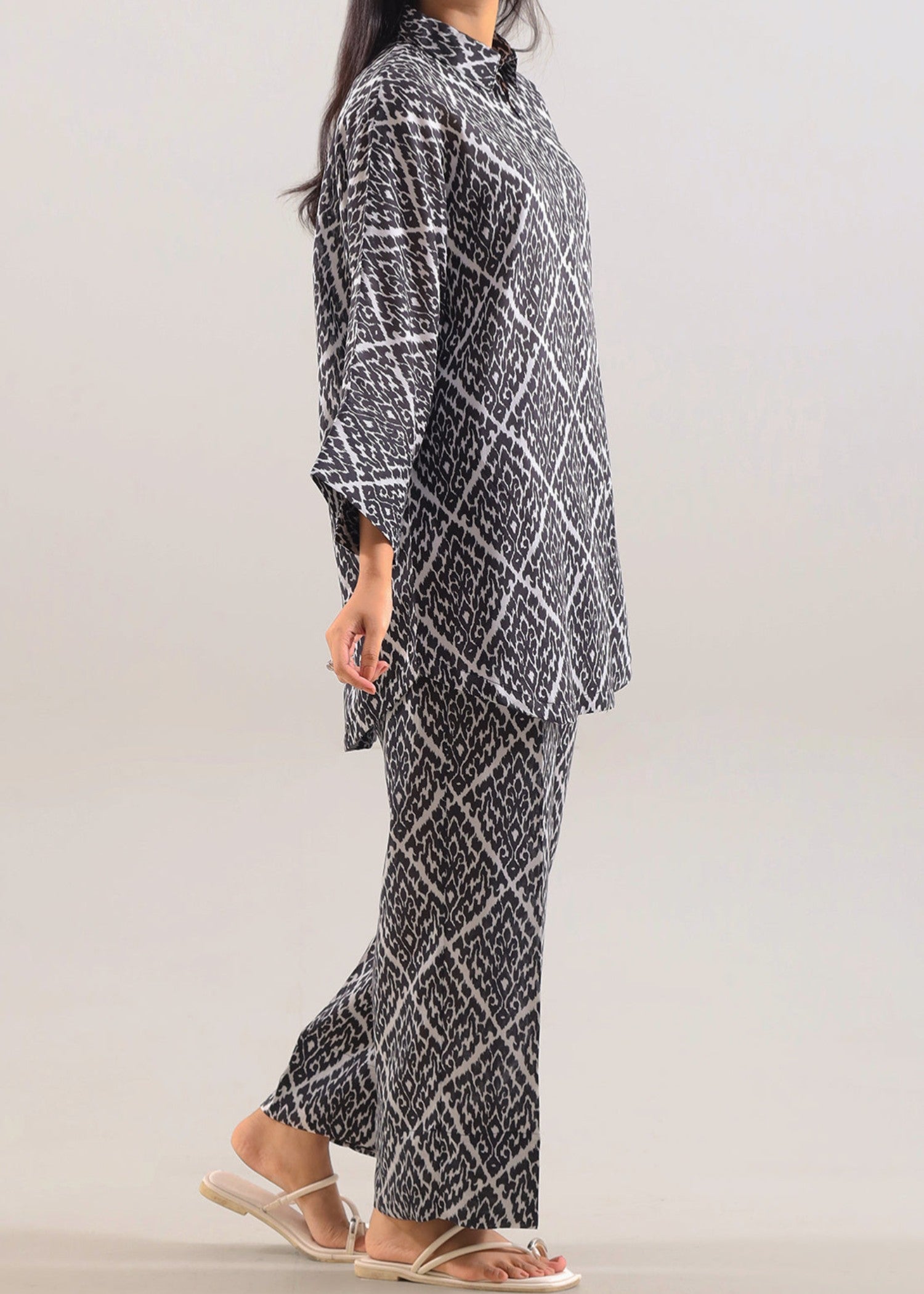 Saya Printed Silk Touch Stitched (Shirt/Trouser) WP2P 2247 Women 2pcs