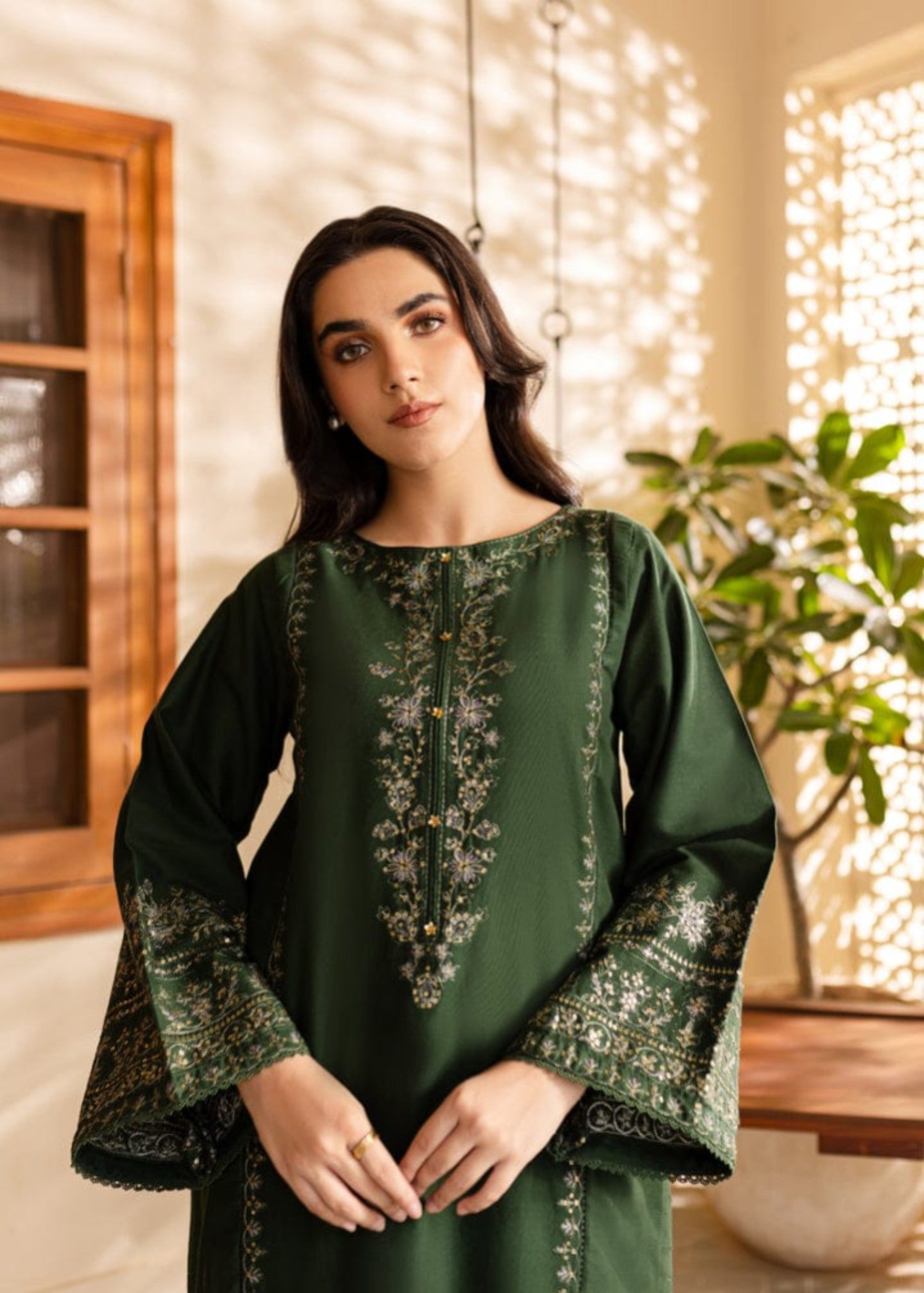 Shehroz Fashion OLIVE BLOOM LAWN EMBROIDERY SUIT Women 2pcs