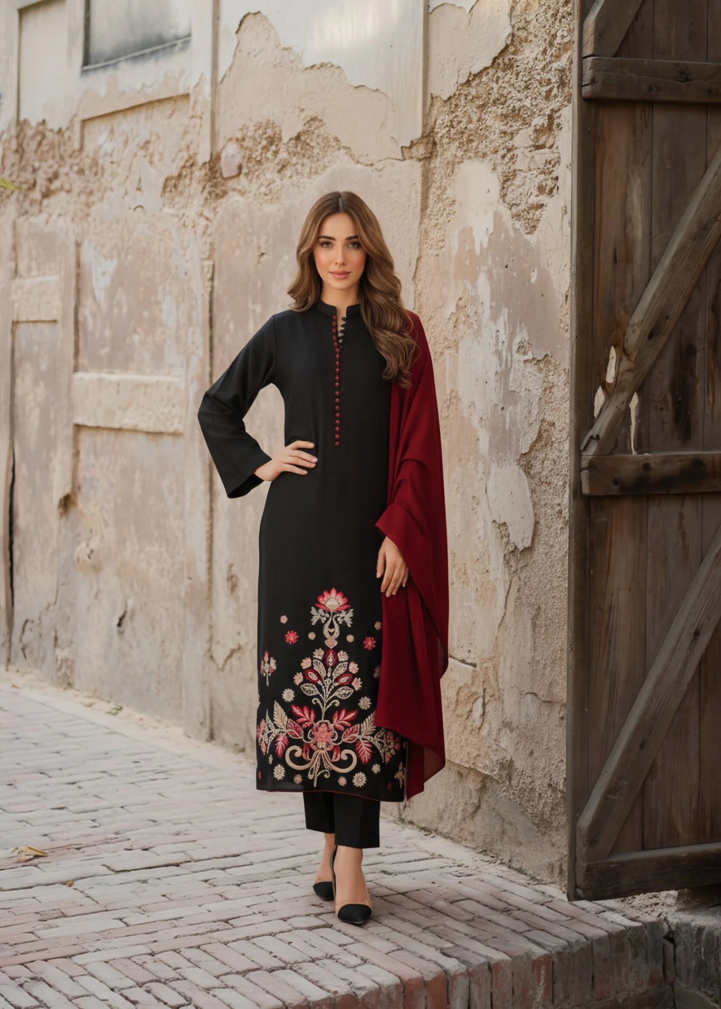 Saifron Diya Black Women 3pcs