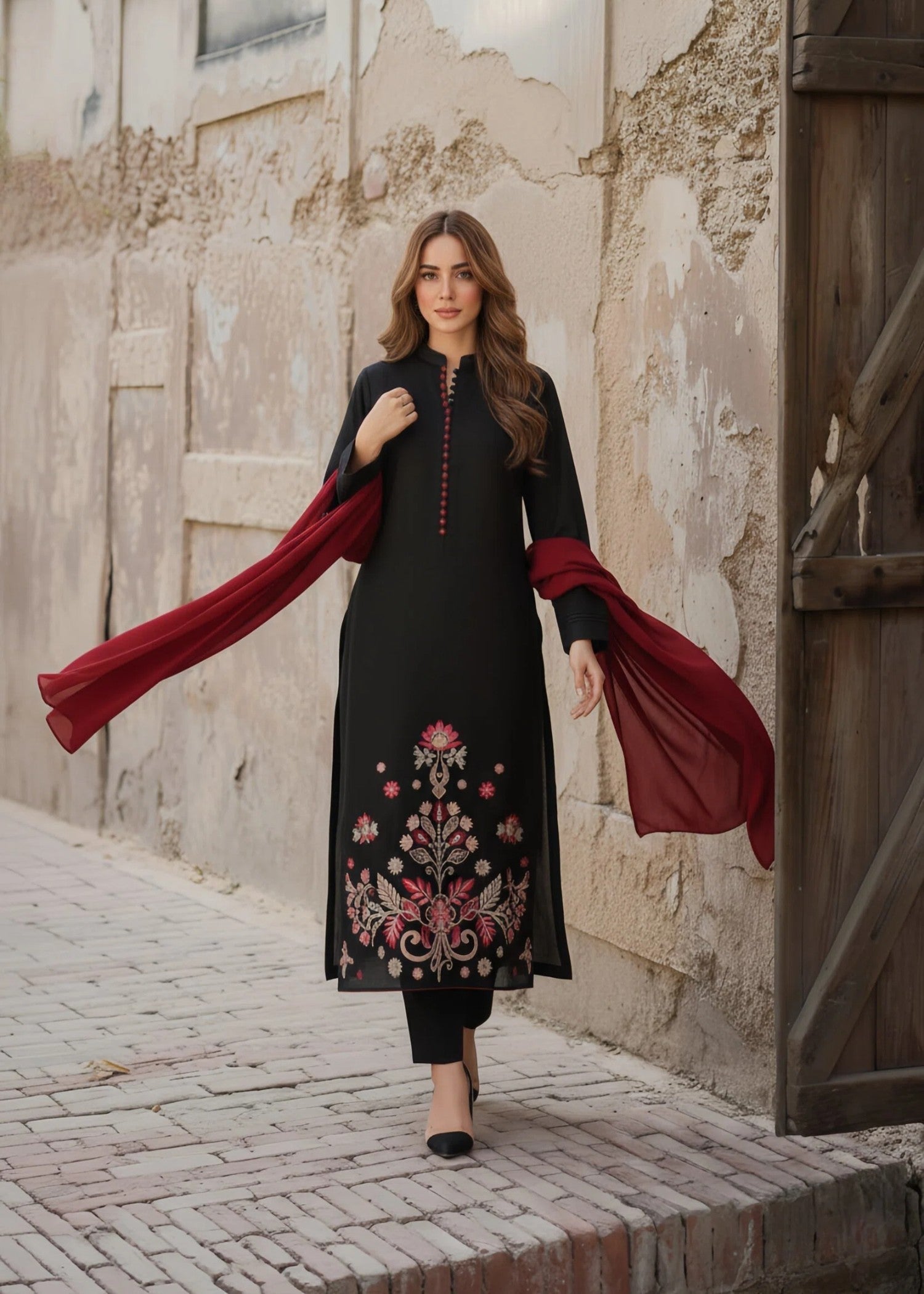 Saifron Diya Black Women 3pcs