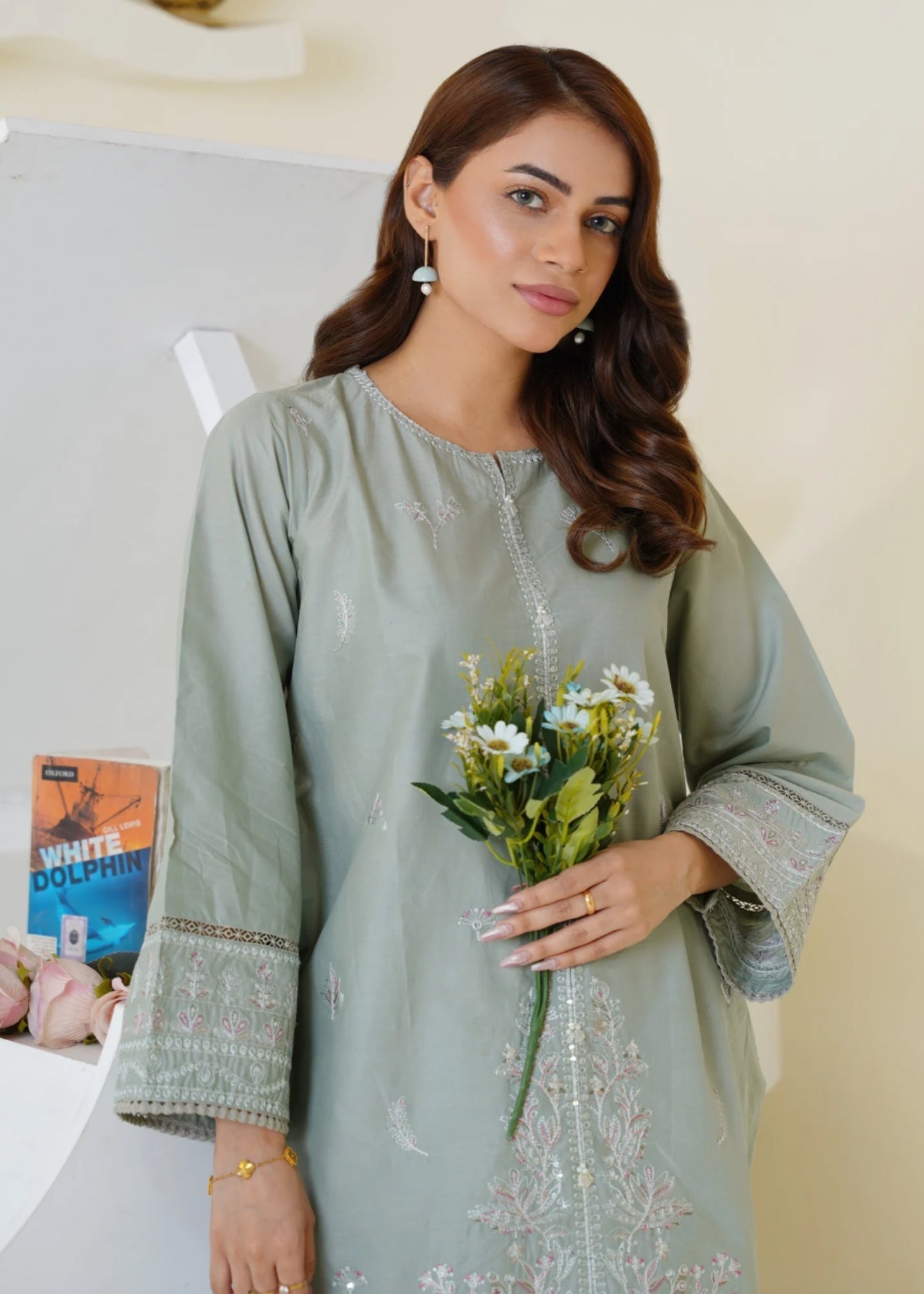 The Turkish Wear Pastel Green Set Women 2pcs