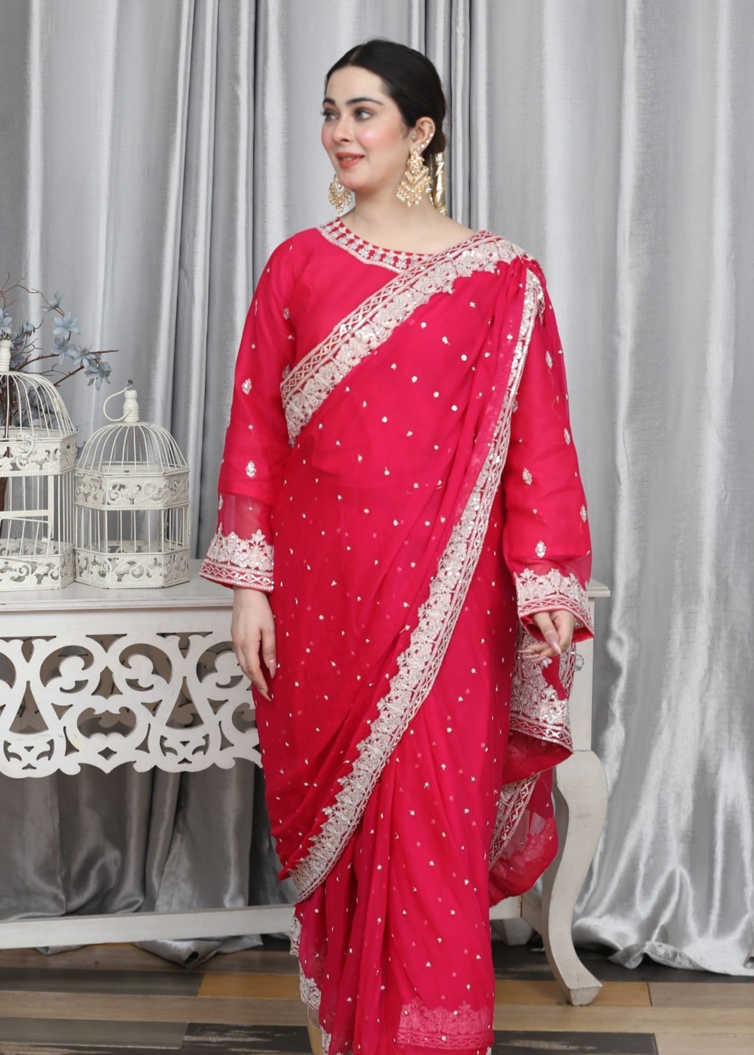 Reetriwaj pink pari Women 3pcs