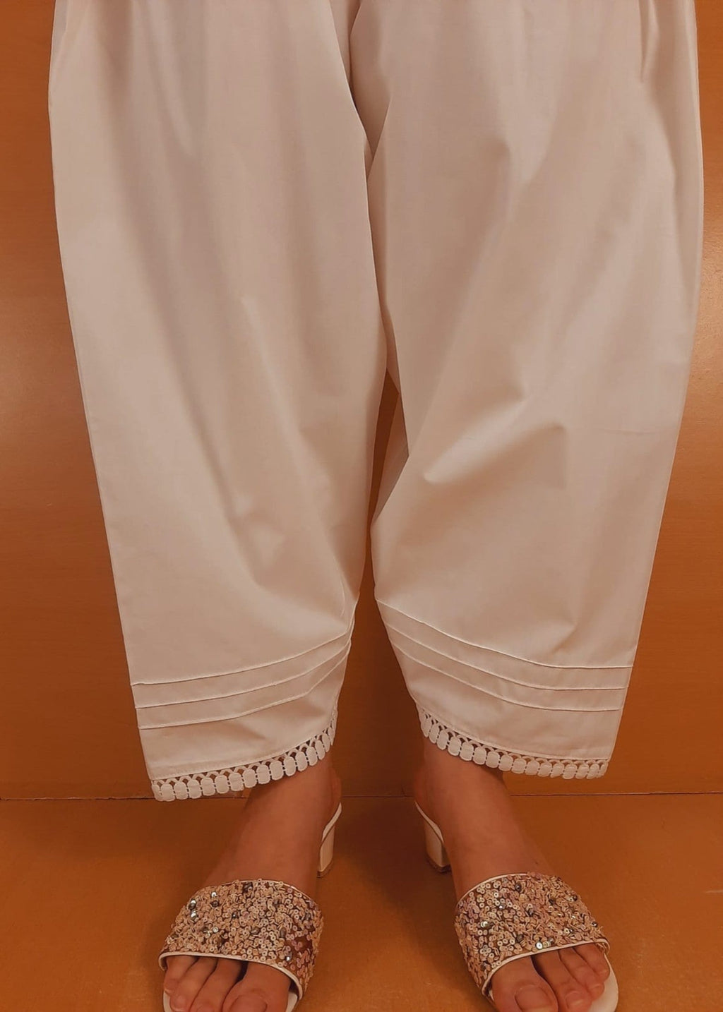 Zardi Laces Embellished Shalwar White ZSL06 Women 1pcs