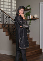 Haraj Collections Midnight Bloom Embroidered Cotton Women 2pcs