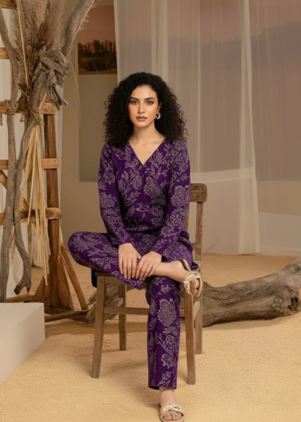 Hamna Kalim INDAS PURP,LE Women 2pcs