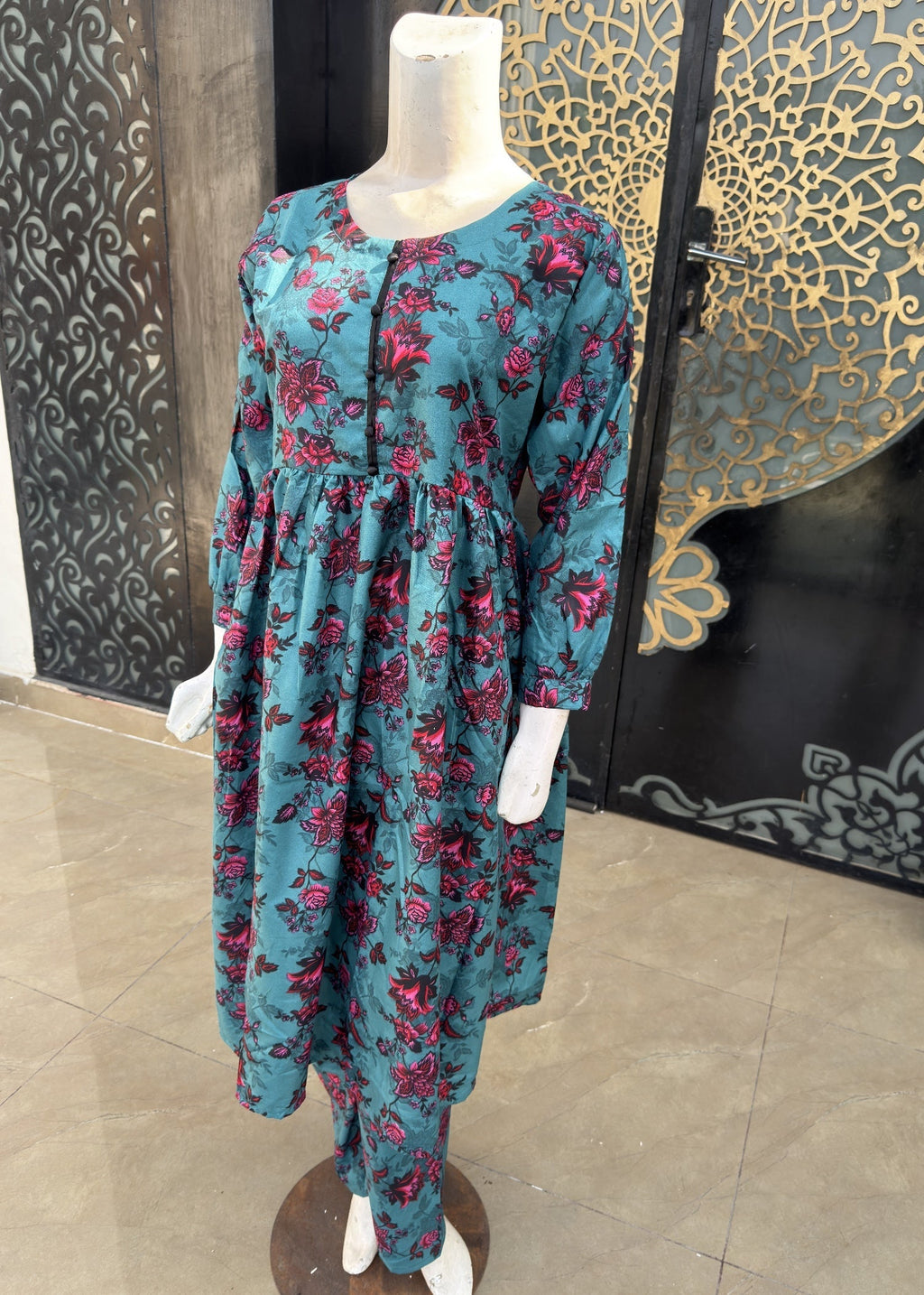 Noir Stitched Dress Phiswas (jp24) Teal Women 2pcs