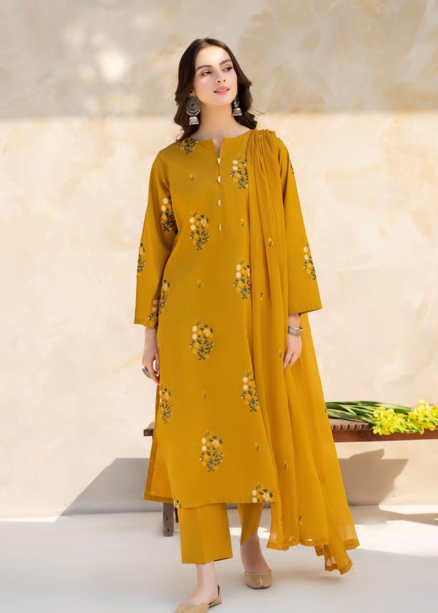 Rosyribbons Mustard Hill Stitched Women 3pcs